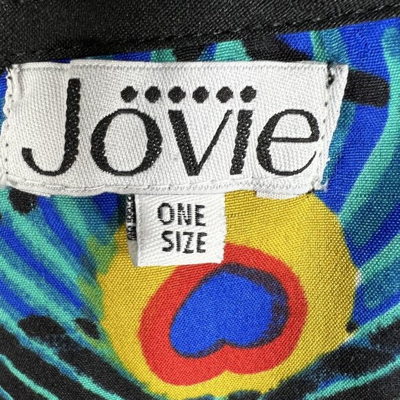 Jovie One Size Peacock Floral Kaftan Long Dress Pockets Vibrant Multicolor Boho - Picture 12 of 14